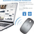 Wireless Bluetooth Mouse for MacBook Air, Mac Pro, iPad, PC, Mini Slim Silent Rechargeable Mouse (Gray)