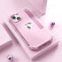 IDweel for iPhone 15 Plus Case with Screen Protector,Luxury 3 in 1 Shockproof Slim Fit Hybrid Heavy Duty Protection Glitter Hard PC Cover Soft Silicone Sturdy Bumper Full Body Case,Glitter Pink