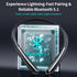 LHKLUK Headset IPX5 22H Neckband Bluetooth Headphones, Wireless Retractable with Mic, Sweatproof Earphones, Noise