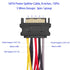 Menewstart 2 8 Inches, 3-Pack, 15 Way SATA Power Splitter Cable Pin SATA Power Y-Splitter Cable, Power Supply