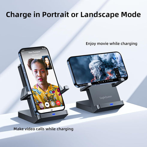 Wireless Charger, 15W Fast Wireless Charging Stand for iPhone 15/14/13/12/11/XR/XS/8, Samsung Galaxy S23/S22/S21/S20