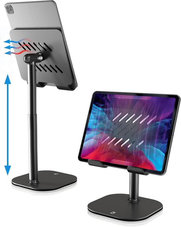 COOPER TabHolder, 7-10" Height Adjustable Tablet Stand, Premium iPad Stand for Desk, 270