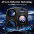 UniqueMe Camera Lens Protector for iPhone 13 Pro/Pro Max - Graphite, Metal Ring, Strong Drop Protection, Tempered Glass.
