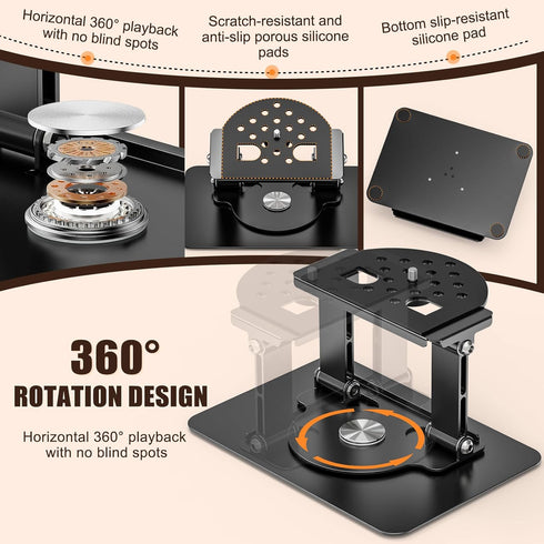 360 1/4" 22 Lbs Foldable Projector Stand, Rotatable Projector Mount Stand with Screw, Load Capacity and Carbon Steel