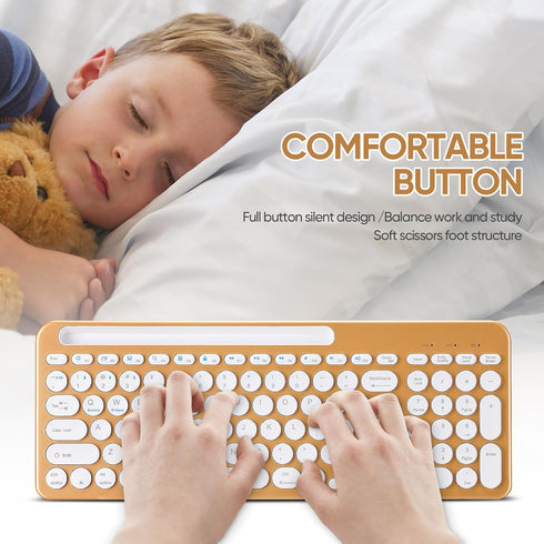 Guiheng 5.0 3.0 +2.4G) Wireless Keyboard and Mouse Combo with Phone Tablet Holder, Rechargeable Dual-Mode (Bluetooth