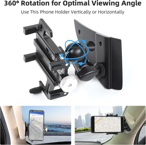 JeCar Phone Holder for 2018-2023 Dodge Ram 1500, A-Pillar Phone Mount Accessories, Aluminum Alloy