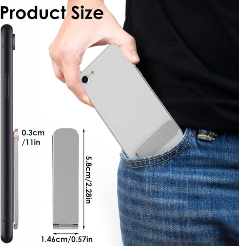 Ultra-Thin Adjustable Cell Phone Holder, Mini Alloy Kickstand, Portable Foldable Phone Stand for Mobile Phone Tablet