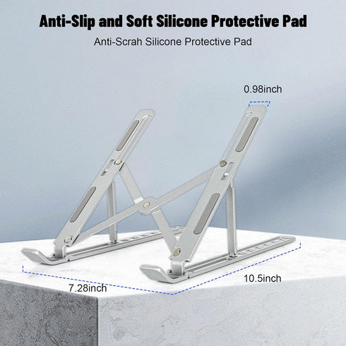 Laptop Stand, 7 Angles Adjustable Holder Riser for 10-18” Laptops, Aluminum Ergonomic Portable Desktop Holder