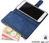 UEEBAI Wallet Case for iPhone 6/iPhone 6S - PU Leather Magnetic Closure Handbag with Zipper Pocket, Blue