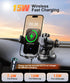 Wireless Car Charger Mount Auto Clamping, 15W Fast Charging Holder for iPhone 15 14 13 12 Pro Max