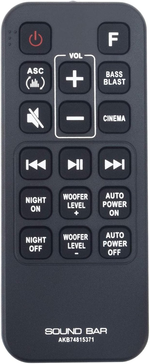 AKB74815371 Replacement Remote Control for LG Sound Bar SJ4, SPH4B-W, SL3D, SK4D, SJ3, SPJ4B-W