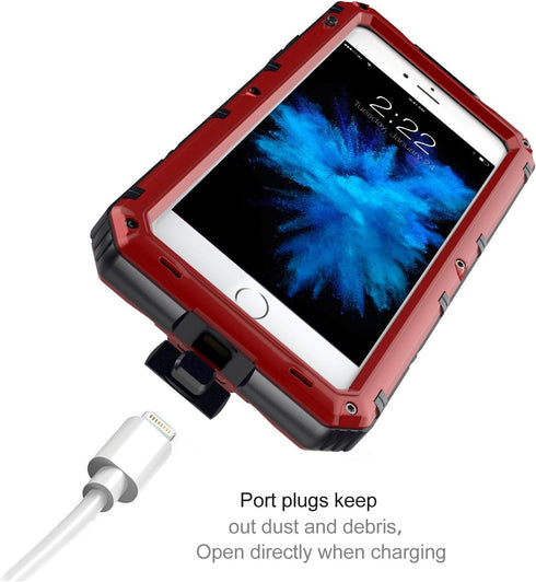 Mitywah Waterproof Case for iPhone SE 2020, Heavy Duty Military Grade Armor Metal Case, Full Body Protective Shockproof