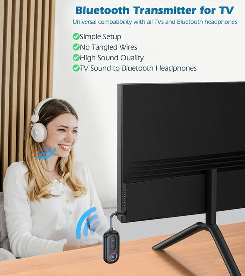 KAIY 3.5mm Airplane Bluetooth Adapter for Headphones, Bluetooth Transmitter for TV to Headphones, Car Adapter