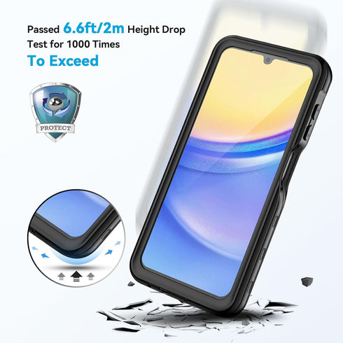 Lanhiem for Samsung Galaxy A15 5G Phone Case, IP68 Waterproof Dustproof Heavy Duty Full Body Protective Cover,