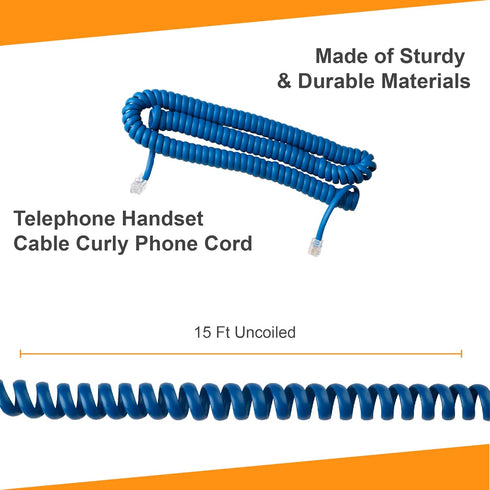 iSoHo Phones - Phone Cord for Landline Phone - Tangle-Free Handset Curly Telephones Land Line Cord, Easy to Use,