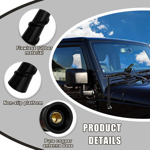 Sylvil 7 Inches Car Spiral Antenna, Flexible PVC Radio Antenna Toppers with Screw, Waterproof Antenna Mast Replacement