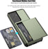 Nvollnoe for Samsung S21 Ultra Case with Card Holder Dual Layer Heavy Duty Protective Galaxy S21 Ultra Case Hidden Card Slot Slim Wallet Case for Samsung S21 Ultra(Green)