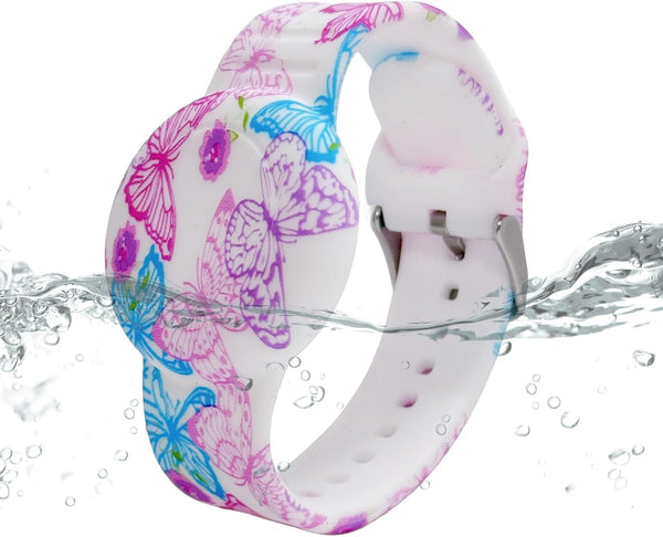 Waterproof AirTag Bracelet for Kids, Adjustable Soft Silicone Hidden Holder Case Compatible with Apple Airtag