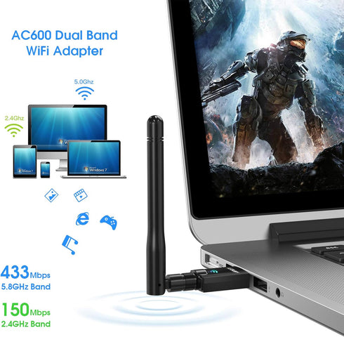 EDUP AC600M USB WiFi Adapter for PC, Dual Band Wireless USB Network Adapter for Laptop Desktop
