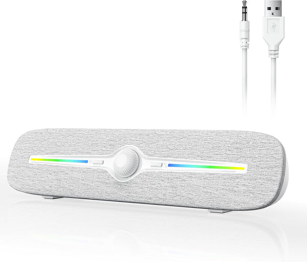 SOULION Computer Speakers for Desktop, USB Powered Bluetooth PC Speaker with Led Light,