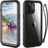 iPhone 13 Pro Max Waterproof Case - Full Body Protection, Shockproof, Dustproof, Built-in Screen Protector (Black)