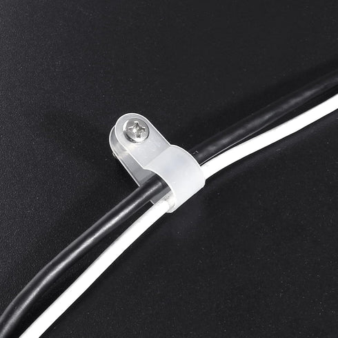 100 Pcs 3/8 Inch R-Type Clip Clamp, Nylon P-Type Mounting Clips, Wire Management with Stainless Steel Screws