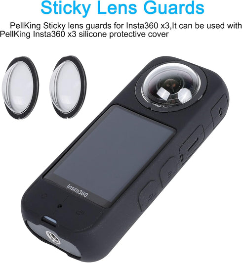 PellKing Camera Protective Accessories Kit for Insta360 X3, Bundle with Lens Guard and Screen Protectors