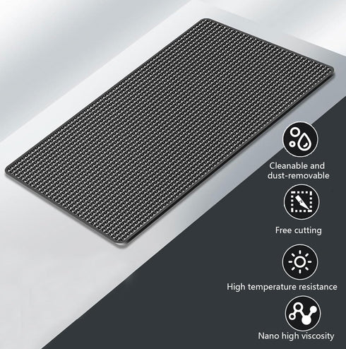Polcatay 2 PCS Car Dashboard Non Slip Mat, Multifunctional Fixed Storage Mat for Cell Phones Glasses Keys Coins