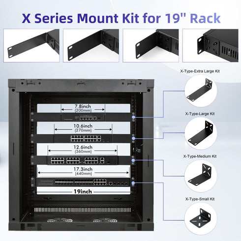 Rack Mount Kit for 17.3 Inch Switches | Adjustable Rack Ears for Buffalo Tech, Cisco, NETGEAR, Dell
