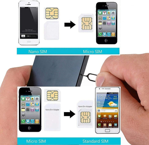 SaiTech IT 20 Pack New Nano and Micro Sim Adapter With Eject Pin Needle - Easy to Use and Store - Black