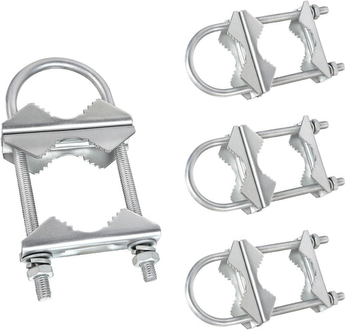 Double Antenna Mast Clamp V-Jaw Bracket, Heavy Duty Mast to Mast Mount Bracket Kit for Outdoor Antenna
