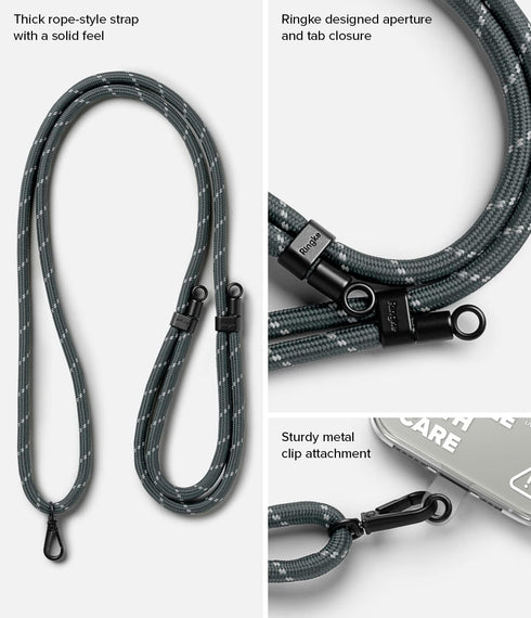 Ringke Holder Link Clear, Strap + Phone Tether Tab, Phone Lanyard for Universal Cell Phone, Crossbody Phone Strap