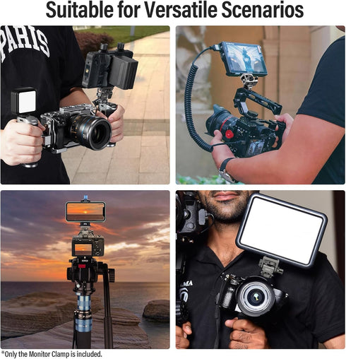 Sirui 360and 180Adjustable 5" 7" Camera Monitor Mount with Cold Shoe, Swivel Tilt DSLR Field Monitor Mount, Compatible