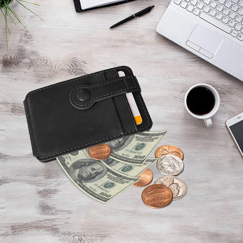 M-Plateau Stick On Phone Wallet, Card Holder with Elastic Magnetic Closure, Slim Holder with 3M Adhesive for iPhone 14