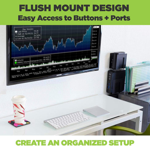 HIDEit Mounts Uni-S VESA Mount, Adjustable Black Steel Wall Mount for Cable Box, DVD Player, Streaming Device