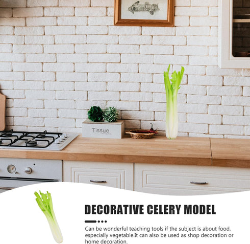 BESTOYARD Lifelike Fake Celery Model - PU Artificial Vegetable for Home Decor Photography Props and Display - Realistic