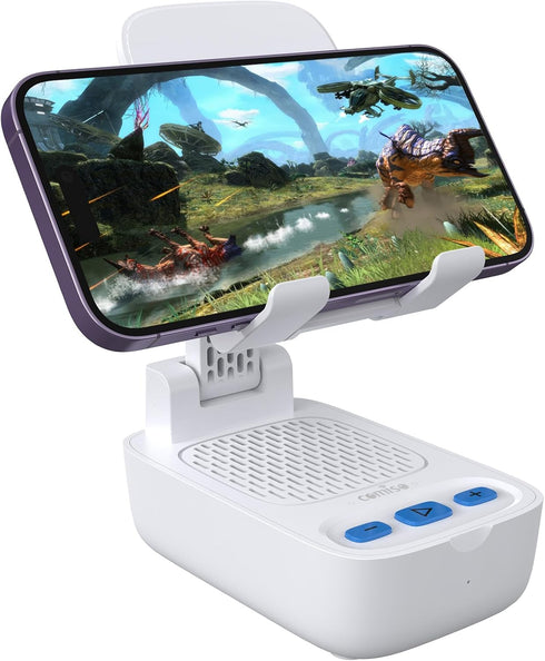 Gifts for Men Women, Cell Phone Stand with Wireless Bluetooth Speaker, Punchy Bass & HD Stereo Sound for Home Outdoors
