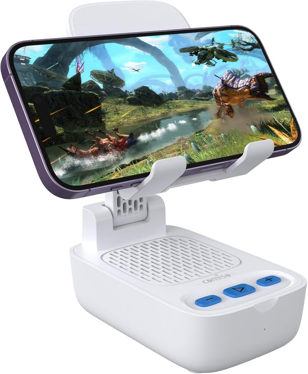 Gifts for Men Women, Cell Phone Stand with Wireless Bluetooth Speaker, Punchy Bass & HD Stereo Sound for Home Outdoors