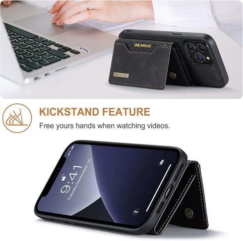 SZHAIYU 2 in 1 Detachable Back Cover for iPhone 13 Pro Max, Wallet Case with Card Holder, Slim Leather Pocket