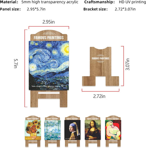 Creative Masterpiece Painting Board Phone Stand for Stylish Desktop Display – Acrylic Decorations Set (Water Lilies -