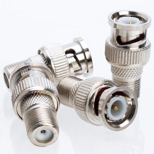 Cctv4Less BNC Male Plug to F Female Jack Adapter Coax Connector (10/20/30/50/100 Pack) (10)