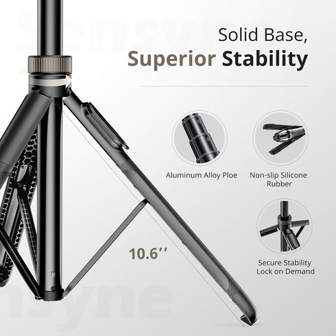 Sensyne 72" Phone Tripod, Extendable Tripod for iPhone & Selfie Stick with Detachable Phone Holder & Wireless Remote,