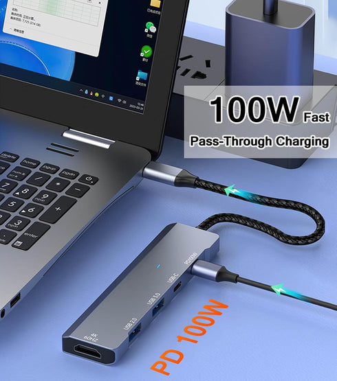 vienon 4K@60Hz, 100W 5Gb USB C Hub, USB C to HDMI Adapter USB Type C Adapter Dongle with PD, USB-A &C Ports, Docking