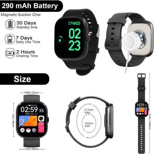 Smart Watch, 2.01" Smart Watches for Men, 110+ Sport Modes, Fitness Watch with Sleep Heart Rate Monitor, IP68