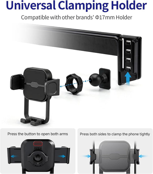 Masergogo 2023-2025, 12.3" 360 Car Phone Holder for Mercedes Benz EQE Sedan/EQE SUV Screen Fixed Clip, Auto Accessories
