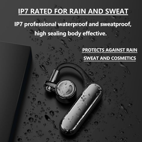 Bluetooth Earpiece V5.4 - Single Ear Headset with Noise Cancellation, 35 Hours Talk Time, Compatible with iPhone &