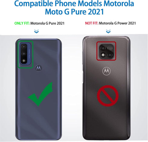 Anloes Heavy Duty Case for Moto G Pure 2021/G Play 2023/G Power 2022, Shockproof Dustproof Protection (Black)