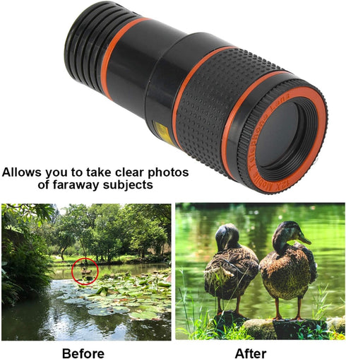 Macro Lens for Phone, 12x Telephoto Lens, Professional Universal Telephoto Lens for Smartphone