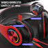 Over Ear Bluetooth Headphones, Foldable LED Stereo Headphones with Built-in Microphone, Noise-Cancelling Wireless