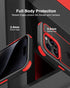 iPhone 15 Pro Case Compatible, Black/Red with Multicolor Shockproof Bumpers, Crystal Clear Back & Soft Silicone TPU